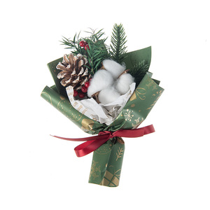 2025 Hot Bán Giáng Sinh Bó Hoa Xmas Quà Tặng Giấy Cây Sáng Tạo Moose Bông Thông Cones Cho Người Yêu Gia Đình - Product Image 4