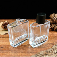 Flacon de parfum carré en verre haut de gamme de 50 ml avec pompe pulvérisatrice et diffuseur à bâtonnets, flacon échantillon vide