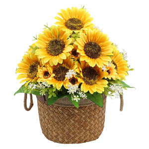 Steli di <span class=keywords><strong>Girasole</strong></span> Artificiali Real Touch, Fiori Finti Gialli Premium per Centrotavola Matrimoniali, Decorazioni di Lusso per Casa, Tavolo e Ufficio - Product Image 4