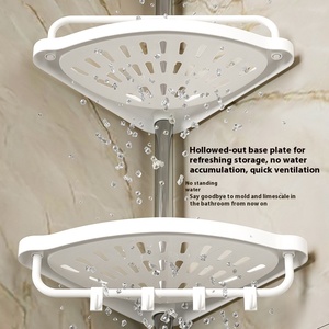 ชั้นวางของในห้องน้ำแบบยืดหดได้อเนกประสงค์ รูปทรงสามเหลี่ยม ชั้นวางของในห้องอาบน้ำ ผลิตจากวัสดุ PP เป็นมิตรกับสิ่งแวดล้อม พร้อมโครงเหล็กสแตนเลส - Product Image 4