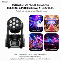 Projecteur LED mobile à haute luminosité 7x8W RGBW 36 °   Angle de faisceau 540 ° Pan 180 ° Projecteur de scène DMX inclinable pour mariage, DJ, fête, KTV