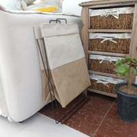 Vente chaude Portable Pliant Pliable Salle De Bains Panier De Rangement Étanche En Métal Panier À Linge