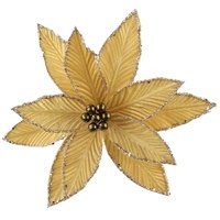 Tige de fleurs pointus en tissu classique, 1 pièce, avec paillettes, pour décoration d'arbre de noël, vente en gros #81039 - Product Image 2