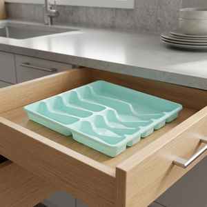 Light Green Jumbo Plastic PP Rectangle Multifunction <b>Cutlery</b> Organizer Drawer Home Kitchen Chopsticks/Spoon <b>Storage</b> Accessory - Product Image 3