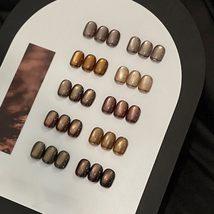 AILANUO Série de vernis à ongles gel œil de chat brun bois de rose 10 couleurs - Personnalisation gratuite des couleurs pour OEM ; Vernis à ongles professionnel - Product Image 1