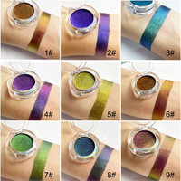9 Couleurs Duochrome Ombre À Paupières Haute Pigment Pressé Néon Caméléon Vegan Paillettes Fard À Paupières Finition Métallique Pour Les Tons De Peau Sombres