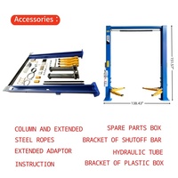En Stock, Elevador Hidráulico de Dos Postes para Autos, Capacidad de Carga 4 Toneladas (10000 LBS), Cilindro Doble, para Techos Bajos