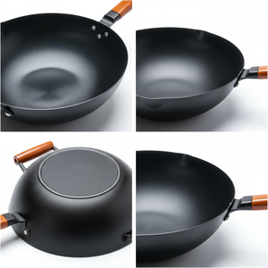 उच्च गुणवत्ता वाले 32 सेमी बड़े-क्षमता कार्बन स्टील नाइट्राइड कोटिंग कोटिंग पूर्व-अनुभवी <span class=keywords><strong>wok</strong></span> - Product Image 4