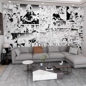 วอลเปเปอร์ลายการ์ตูนญี่ปุ่น นักล่าผี หนุ่ม ขาวดำ สำหรับตกแต่งผนังห้องนอน - Product Image 1