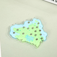 Imán de Refrigerador Acrílico 3D Personalizado al por Mayor, Duradero, Impreso con UV, Mapa de Ciudad Moderno, Recuerdo con Monumentos, Personalizado, Kawaii