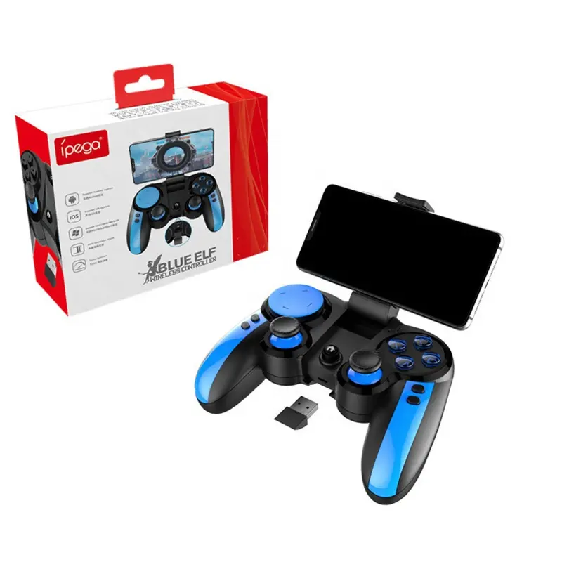 PG-9090 BT + 2.4G Joystick Gamepad Nirkabel, Pengontrol Permainan Multimedia Kompatibel untuk IOS Android PC TV Box