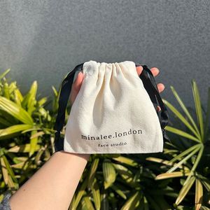 Custom Logo Printed Eco Friendly Organic Muslin Cotton <b>Pouch</b> Promotional Natural Calico Cloth Packaging Canvas <b>Drawstring</b> Bag - Product Image 5