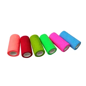 5cm X4.5m Medical Grade Hot Sale Nonwoven Material Colored Waterproof Bandages Cohesive Elastic Self Adhesive Bandage