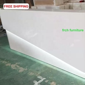 <span class=keywords><strong>Bianco</strong></span> lucido di lusso anteriore moderna scrivania reception ufficio display A LED farmacia reception contatore - Product Image 2
