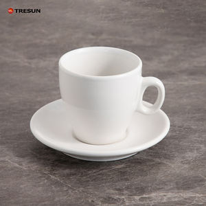Tasses à cappuccino et expresso en porcelaine blanche émaillée, 80 ml, personnalisables, mini, compatibles lave-vaisselle, écologiques, vente en gros - Product Image 5