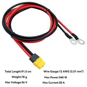 สายต่อขยายแบตเตอรี่ Amass XT60 XT60H แบบ O Ring Terminal M8 Lug Adapter สำหรับสถานีไฟฟ้าพกพา โมเดล RC อุปกรณ์อิเล็กทรอนิกส์ DIY - Product Image 2