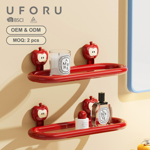 Organizador de <span class=keywords><strong>Pared</strong></span> para Baño de Plástico UFORU, Diseño de Manzana, Estante de Baño, Soporte de <span class=keywords><strong>Pared</strong></span>, Estante de Almacenamiento, Estante de Almacenamiento Montado en la <span class=keywords><strong>Pared</strong></span> de la Cocina - Product Image 1