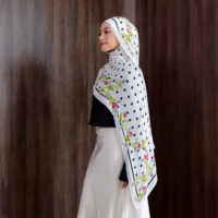 Hijab à pois noir, fabricant OEM, modèle de hijab, vêtements modestes et actifs pour femmes, hijab