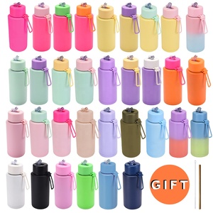 Frasco de vacío de acero inoxidable personalizado sin Bpa 34oz 1l reutilizable <span class=keywords><strong>Frank</strong></span> doble pared aislado frasco verde botella de agua con pajita - Product Image 2