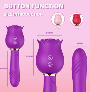Rose Vibrator Suction Vibrating Silicone Clitoral Soft Body Safe Easy Clean Washable Reusable <strong>for</strong> Women Adult Sex Toy - Product Image 2