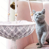 Tissé à la main écologique moderne suspendu nid de chat filet pour animaux de compagnie panier pour chat mural utilisation intérieure