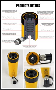 โรงงานขายส่ง oem Rch-202 ความจุ 20 ตัน ระยะชัก 49 มิลลิเมตร enerpac กระบอกไฮดรอลิกแบบลูกสูบกลวงแบบเดี่ยว - Product Image 3