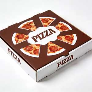 Offre Spéciale boîte à pizza en carton ondulé de qualité alimentaire emballage à emporter carré de logo personnalisé avec gaufrage carton ondulé épaissi - Product Image 1