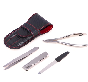 Kit de Tratamiento de Uñas de Acero Inoxidable para Hombre, para Emergencias, en Estuche de Cuero - Product Image 1