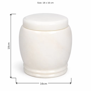 Urna Cineraria in Marmo Bianco Direttamente <span class=keywords><strong>dalla</strong></span> Fabbrica, Design Europeo Durevole, Contenitore per Ceneri di Adulti per Funerali Interni - Product Image 3