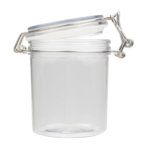 Personalized Clear Wide Mouth Bean Nuts Hinged Lid 550ml PET <b>Container</b> Store Jars - Product Image 3