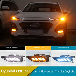 Luz de circulación diurna LED DRL modificada para coche con lámpara antiniebla de señal de giro amarilla para <span class=keywords><strong>Hyundai</strong></span> ENCINO 218-2019 - Product Image 3
