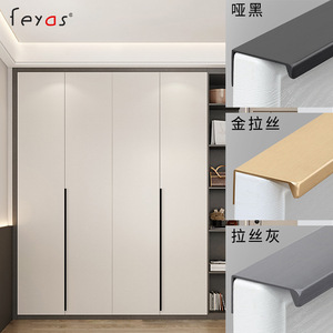 Poignées de tiroir Feyas en alliage d'aluminium, forme barre, 80mm, 120mm, 150mm, 200mm, 300mm, 400mm, 600mm, 800mm, 1 mètre, 1,2 mètres, pour tiroir droit - Product Image 2