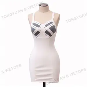 Abbigliamento personalizzato OEM prezzo a buon mercato Sexy Slip Mini abiti Bodycon Cotton Club senza maniche Sexy gonna attillata abito amaca per le donne