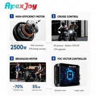 Motocicleta Eléctrica Apexjoy TROMOX-M05 para Adultos, 70 km/h, 2500 W, 48 V, 48 Ah, 80 km de Autonomía, E-TCS, Bluetooth, Venta al por Mayor en China