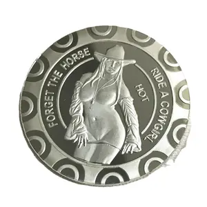 FORGET THE HORSE sexy lady coin RIDE A COWGIRL Challenge Coins