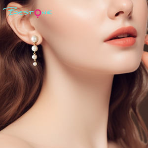 2025 New Hot Selling Jewelry 18K PVD Gold Plated Stainless Steel Water White Pearl Tassel Earrings Ready to Ship - Product Image 3