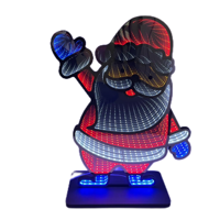 Enseigne LED électronique personnalisée Père Noël 3D en acrylique effet néon pour logo d'entreprise et éclairage nocturne