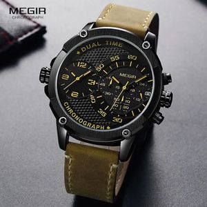 Reloj de Pulsera MEGIR 2093 para Hombre, Diseño Deportivo, Resistente al Agua, Correa de Cuero, Marca de Moda Popular, Nuevo Reloj de Cuarzo - Product Image 3
