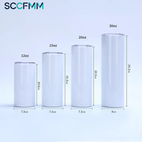 Bouteille isotherme droite vierge pour sublimation SCCFMM, en acier inoxydable, pour impression par transfert thermique de logo