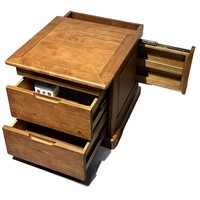 Table de chevet de style chinois en bois massif écologique avec double compartiment caché, grande capacité de rangement invisible