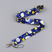 Lanières porte-badge Funblocks Daisy Flowers en nylon, durables et imperméables, avec crochet en plastique, sangle de cou DIY pour clés
