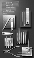 Ensemble de coupe-ongles en acier inoxydable, 17 pièces, personnalisation, manucure, pédicure, coupe-ongles, kit de manucure avec étui en PU