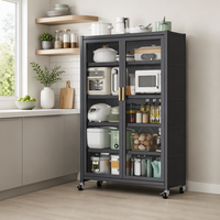 Étagères de rangement de cuisine multifonctionnelles en acier au carbone, gain de place, cinq niveaux, durables, pour la maison, armoires à bols de cuisine