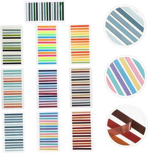 10 pegatinas de índice PET ultrafinas, tiras portátiles para resaltar texto, marcadores de lectura, pegatinas adhesivas para lectura en el hogar - Product Image 5