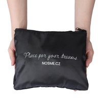 Sac de voyage pliable et fonctionnel en tissu polyester noir, grand format, personnalisable OEM/ODM, pour le sport, le fitness et le rangement quotidien