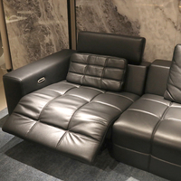 Fabricante moderno seccional grande negro eléctrico cubierta de cuero de lujo poder sofá reclner