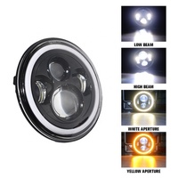 Phares de voiture ronds à LED de 7 pouces, faisceau haut/bas, DRL, yeux d'ange, lumières LED pour moto, phare de 7 pouces pour Jeep Wrangler JK, accessoires
