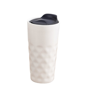 Mug de voyage en céramique à double paroi isolé avec couvercle, idéal pour les cadeaux promotionnels - Product Image 1
