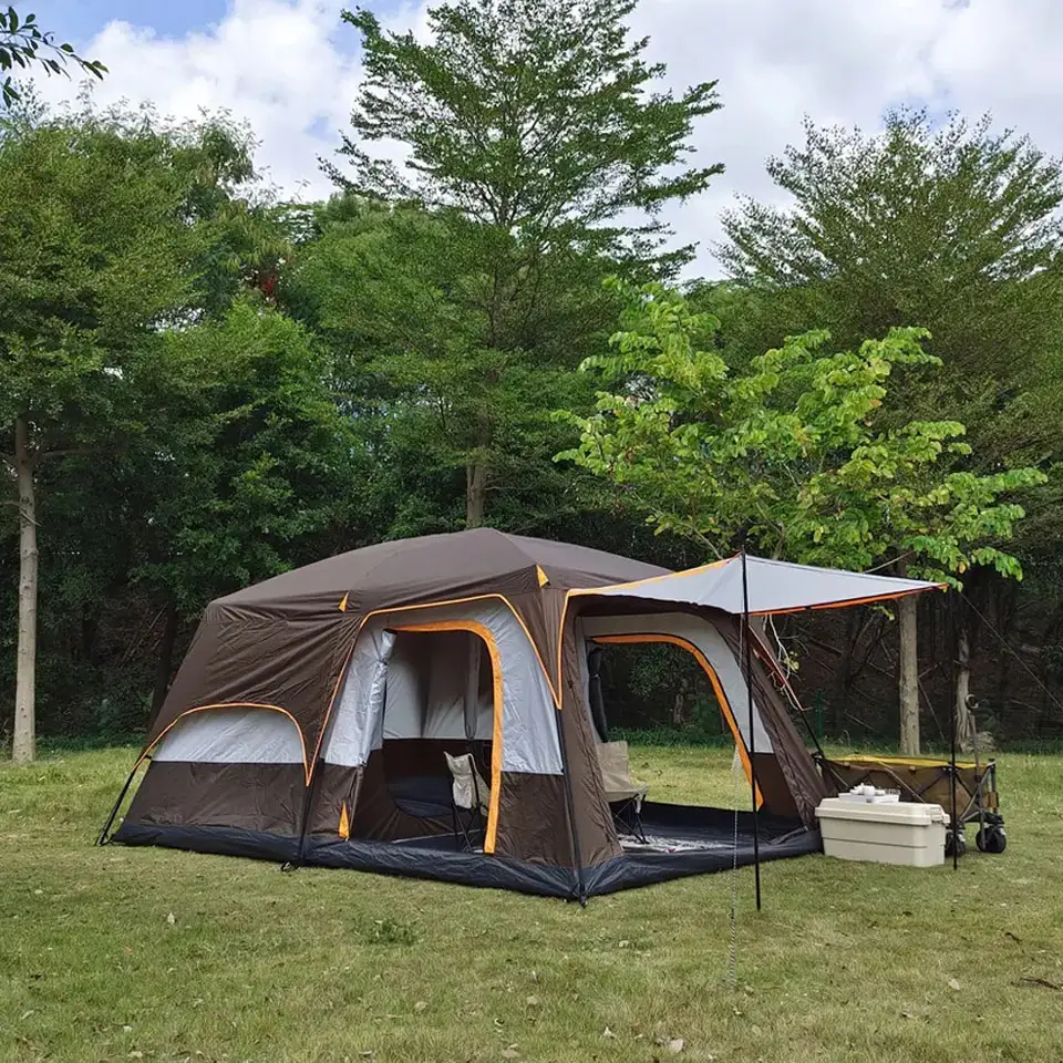 חדש עיצוב משפחה Glamping אוהל קמפינג אוהלי חדש עיצוב כבד החובה 6 אדם מתקפל חיצוני אוהלים