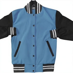 Chaquetas con letras de béisbol personalizadas para hombre de alta calidad, chaqueta universitaria ligera de concha suave a la moda informal para exteriores de Color sólido - Product Image 1